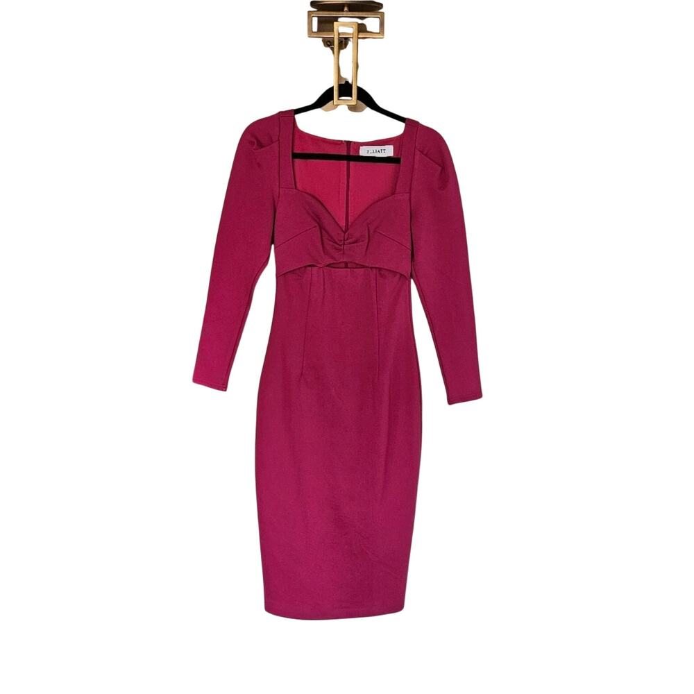 Elliatt Pink Orchid Scarlette Bodycon Long Sleeve Midi Dress NWOT Size X-Small - Picture 2 of 9